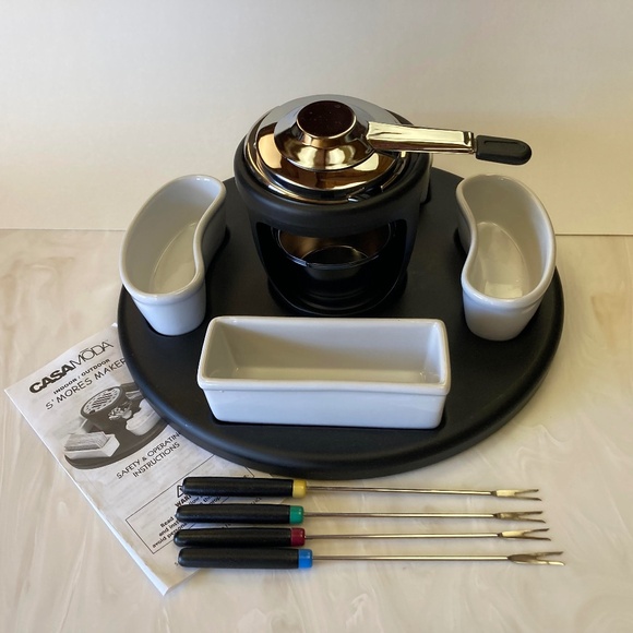 CASA MODA Indoor Outdoor S'Mores Maker Grill w/4 marshmallow roasting forks NEW - Picture 4 of 7